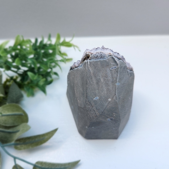 Violet amethyst cut base with cluster druzy - crystals gemstone rock - Picture 7 of 13